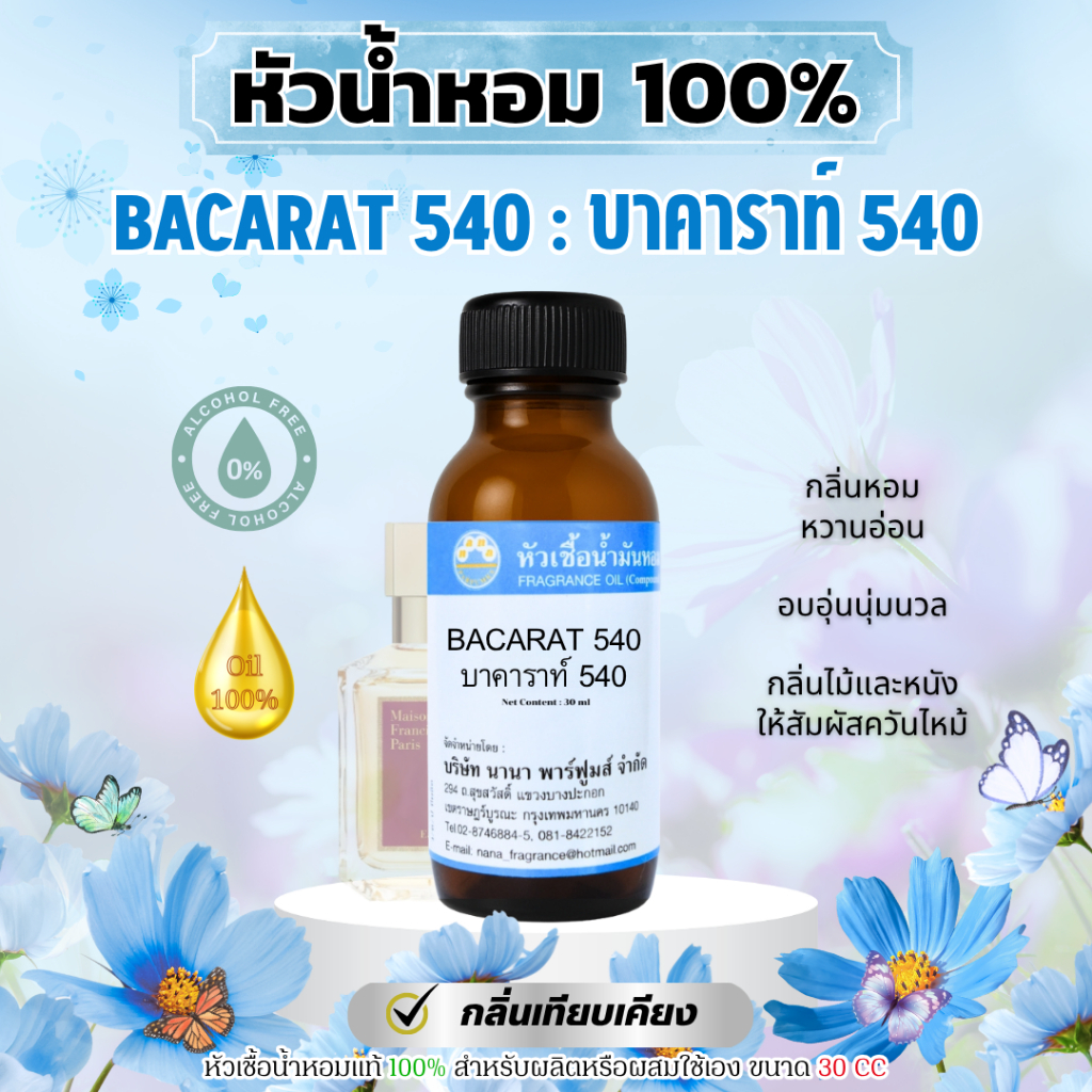 หัวเชื้อน้ำหอม บาคาราท์ 540 BACARAT 540 หัวน้ำหอม (30 ml)