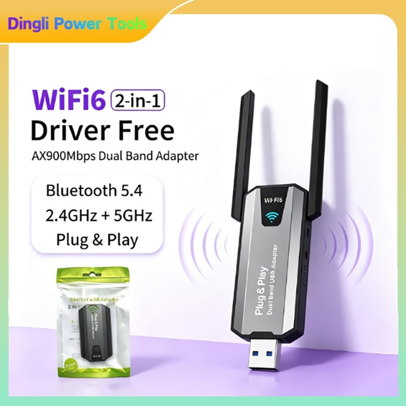 อะแดปเตอร์ WiFi ไร้สาย AX900Mbps WiFi 6 บลูทูธ 5.4 USB สําหรับแล็ปท็อปพีซี