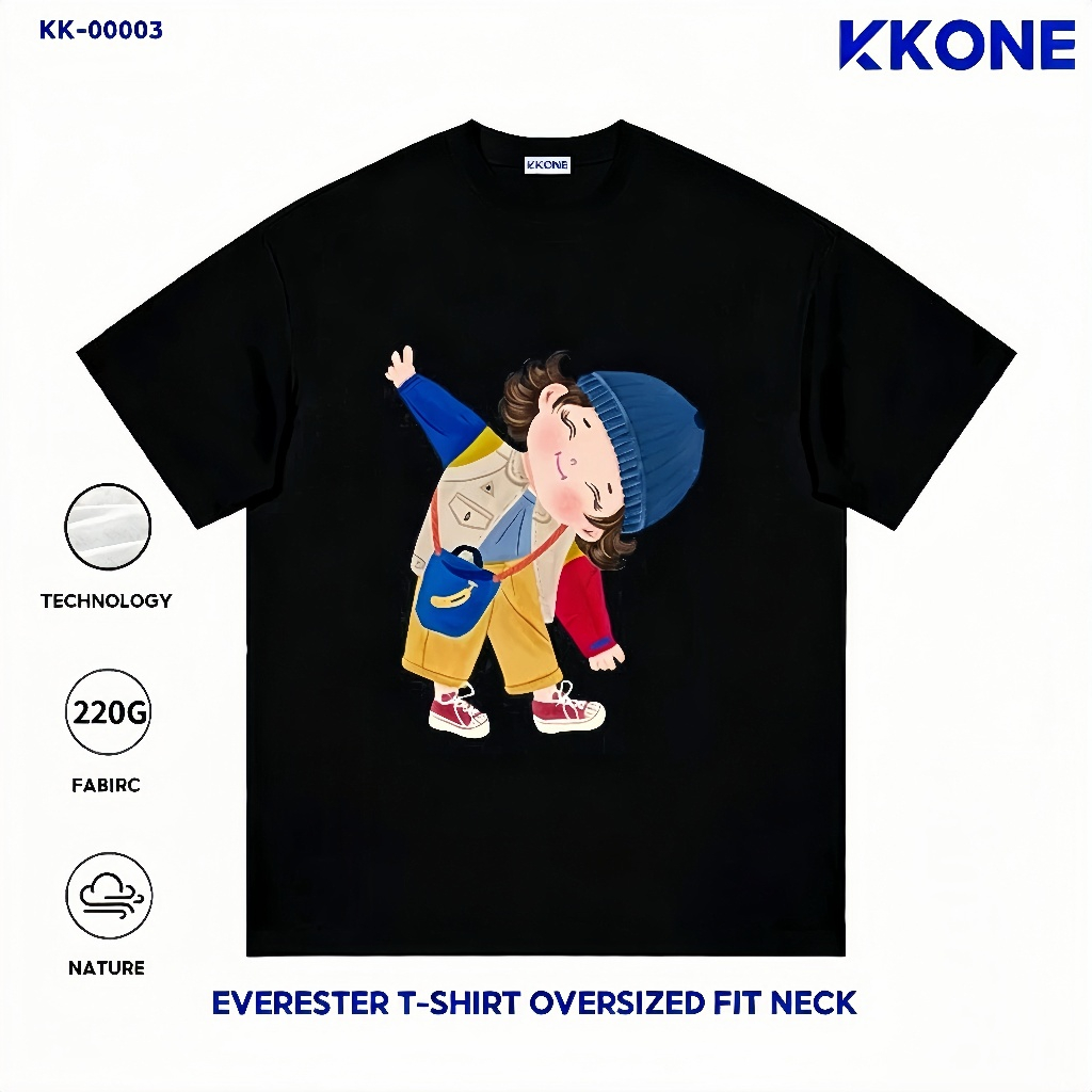 KKONE [เด็กหญิงน่ารัก] Oversize T-Shirt Cotton 100% ความผ่อนคลาย  เทรนด์แฟชั่นเหมาะสำหรับทั้งชายและหญิง