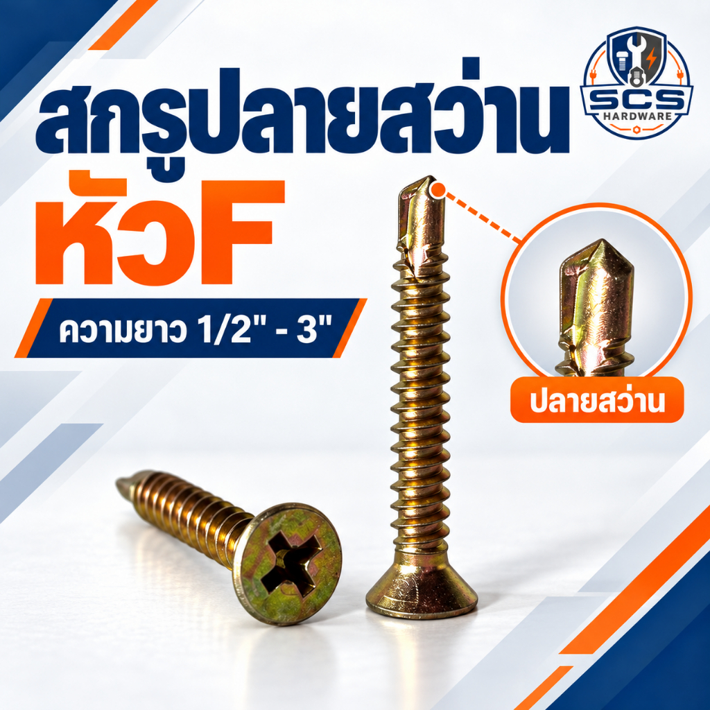 (50-100ตัว) สกรูปลายสว่าน หัวF หัวเตเปอร์ ชุบรุ้ง เบอร์#8 สกรูยิงเหล็ก หัวแฉก เกลียวปล่อยปลายสว่าน