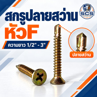 (50-100ตัว) สกรูปลายสว่าน หัวF หัวเตเปอร์ ชุบรุ้ง เบอร์#8 สกรูยิงเหล็ก หัวแฉก เกลียวปล่อยปลายสว่าน