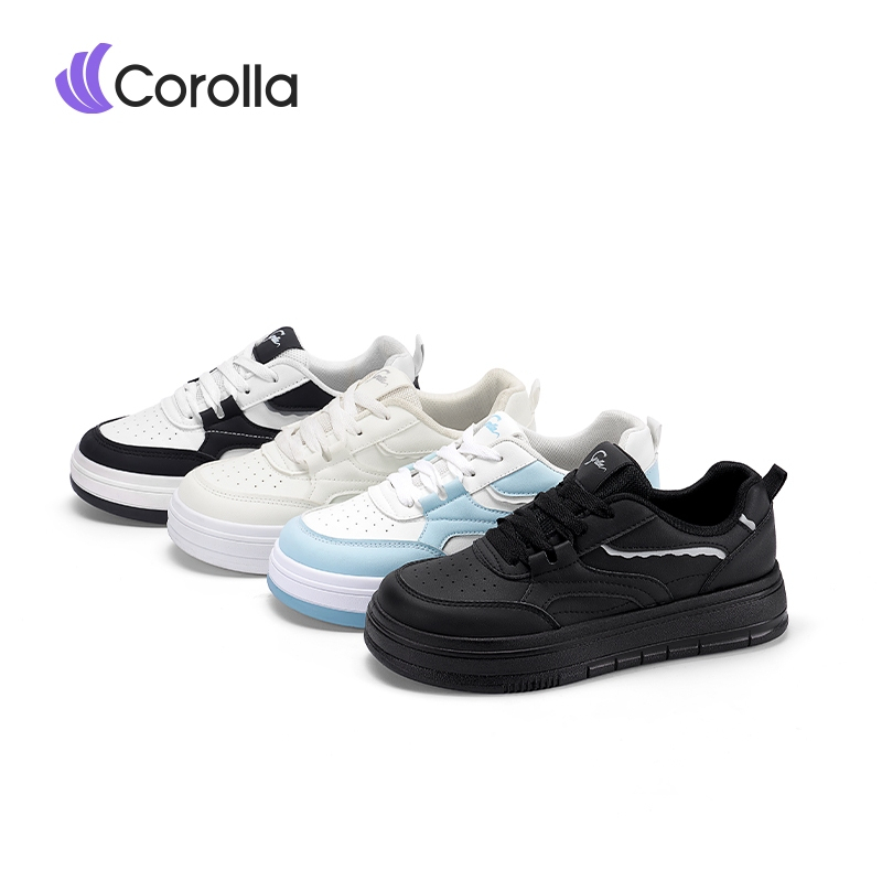 Corolla Work Shoes รองเท้าหนังลำลองผู้หญิง พื้นรองเท้าหนา ยืดหยุ่น หนังต้านพียู ต้านเชื้อแบคทีเรีย ระบายอากาศได้ดี