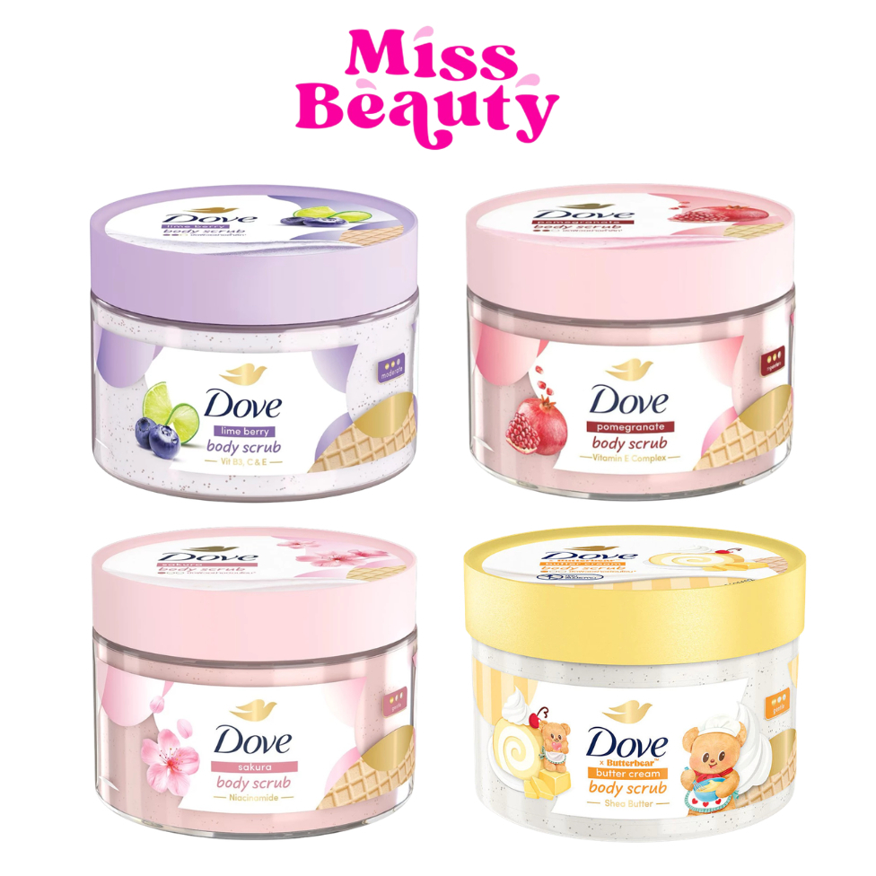 (กระปุก) Dove Body Scrub โดฟ บอดี้สครับ 280 / 298 กรัม (Sakura/Pomegranate/Sugar Coconut/Lime Berry)