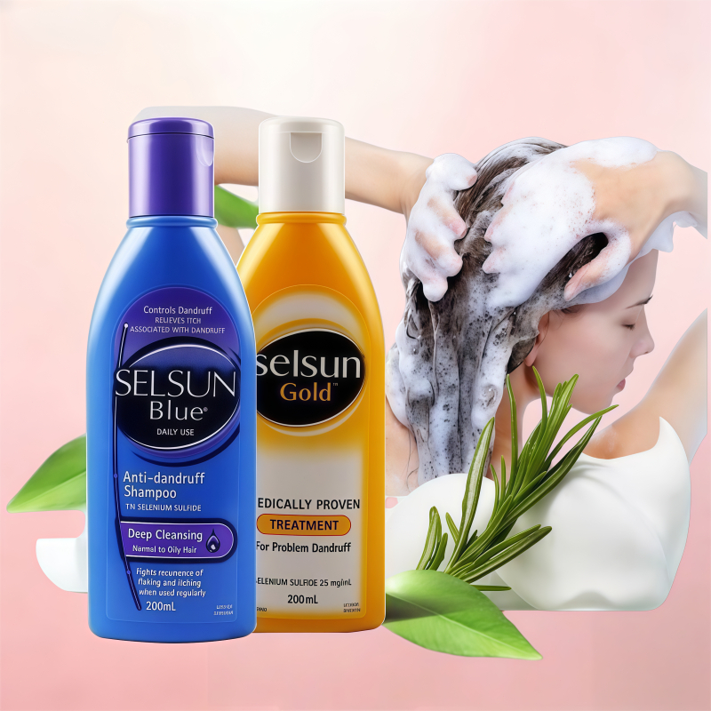 [นำเข้าจากออสเตรเลีย] SELSUN BLUE (ทำความสะอาดอย่างล้ำลึกเติมเต็ม) SELSUN GOLD แชมพูป้องกันรังแค200M