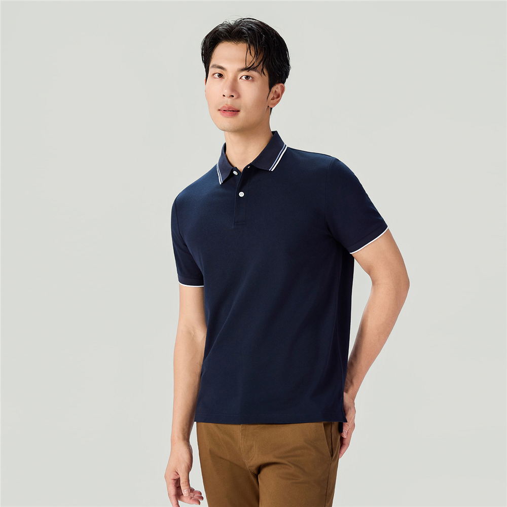 GIORDANO قميص بولو رجالي Slim قطن — صورة 2