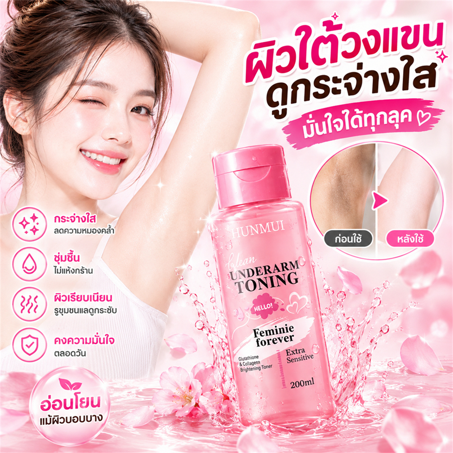 Underarm Toning 200g โทนเนอร์เช็ดรักแร้ ไอบลองก์ ปรับผิวให้เรียบเนียน กระจ่างใส.200ML