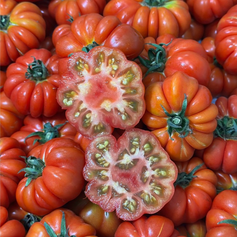 Delish Foods มะเขือเทศฟักทอง Ribbed Tomato 250 กรัม มะเขือเทศสด ส่งตรงจากฟาร์ม
