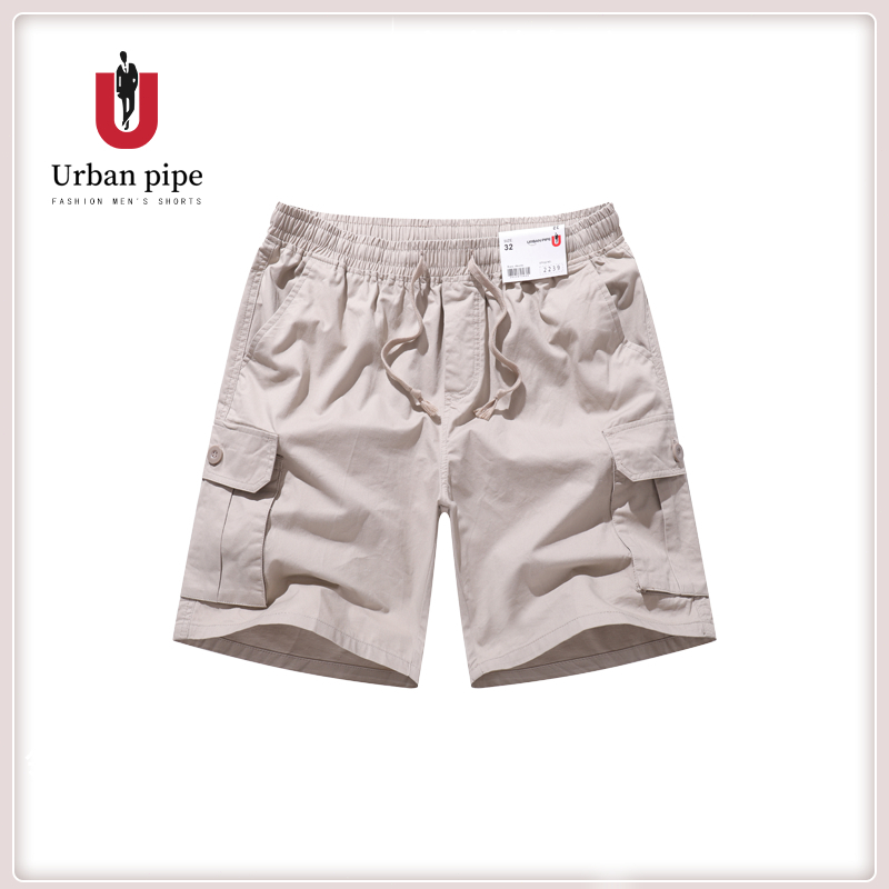 URBAN PIPE 6 กระเป๋ากางเกงขาสั้นสินค้าสำหรับผู้ชาย 28-34 ยาวเลยเข่า เอวยางยืด กางเกง กางเกง ขาสั้น ชาย ผ้ายืด 2239