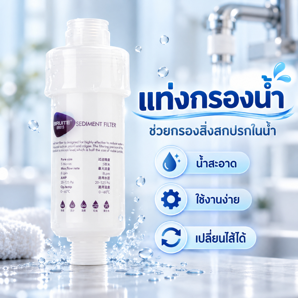 กรองฝักบัว แท่งกรองน้ำ ฟิลเตอร์กรองน้ำ กรองน้ำประปา รุ่นใหม่เปลี่ยนไส้กรองได้ กรองน้ำใช้ ฝักบัวกรองน้ำ หัวฝักบัว