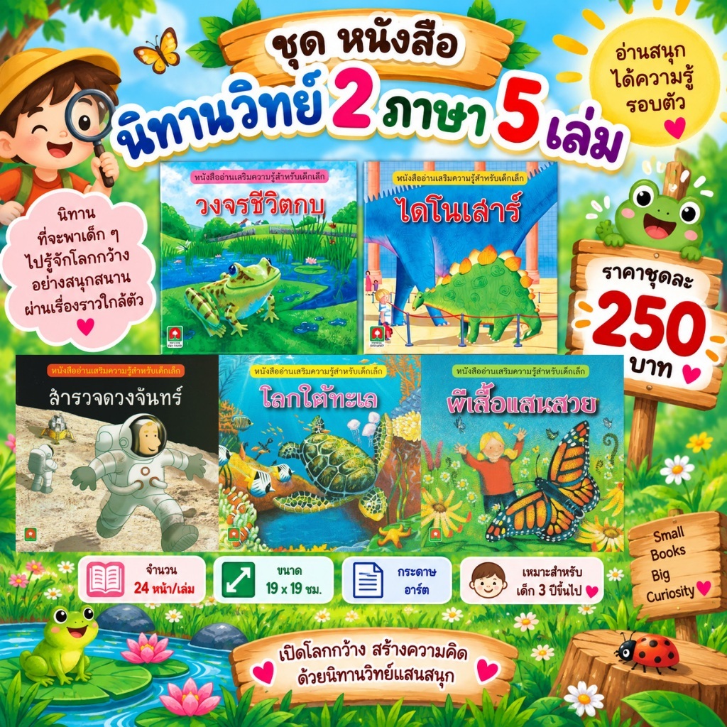 Aksara for kids ชุด หนังสือ นิทานวิทย์ 2 ภาษา 5 เล่ม