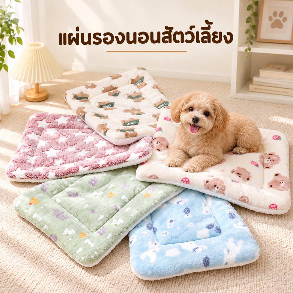 🌵 เบาะเสริม แผ่นปูรองนอน พรมนอนสัตว์เลี้ยง เบาะนอนสำหรับสัตว์เลี้ยง เบาะรองนั่ง ที่นอนสัตว์เลี้ยง ขนนุ่ม ที่นอนสุนัข 🌵
