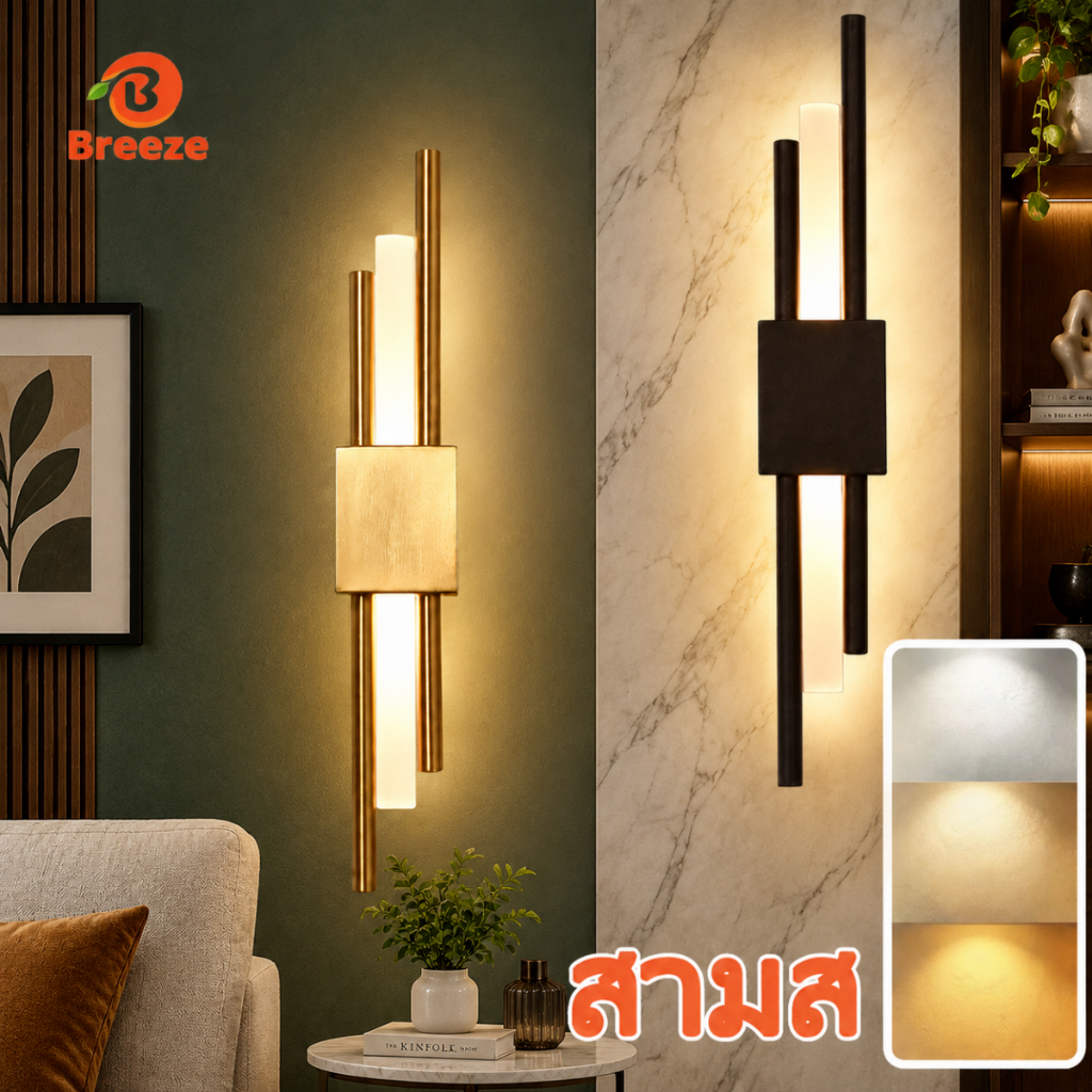 โคมไฟติดผนัง LED โคมไฟติดผนังแบบมินิมอล สไตล์โพสต์โมเดิร์น ทำจากอะคริลิก เหมาะสำหรับคาเฟ่ ห้องน้ำ ทางเดิน