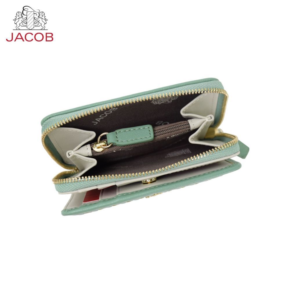 JACOB محفظة نسائية جلد مضفور بسحاب وحزام يد 63055 — صورة 4