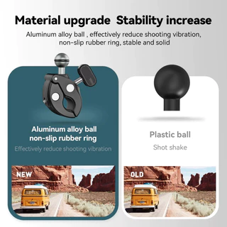 Telesin GoPro , DJI , Insta360 Aluminum Alloy Handlebar Mount ตัวหนีบอะลูมิเนียมยึดแฮนด์มอเตอร์ไซค์