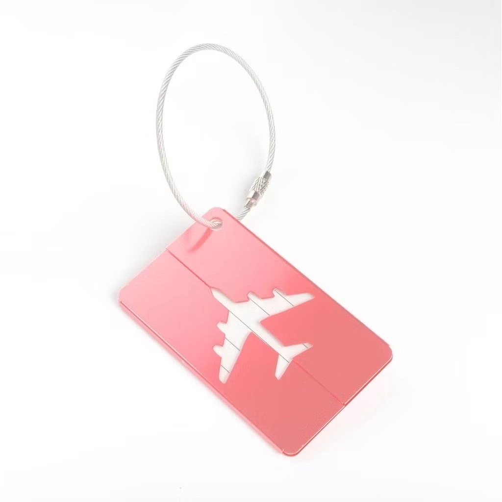 Caravan Crew Luggage tag แท็กกระเป๋าเครื่องบิน อลูมิเนียมอัลลอยด์ สีชมพู
