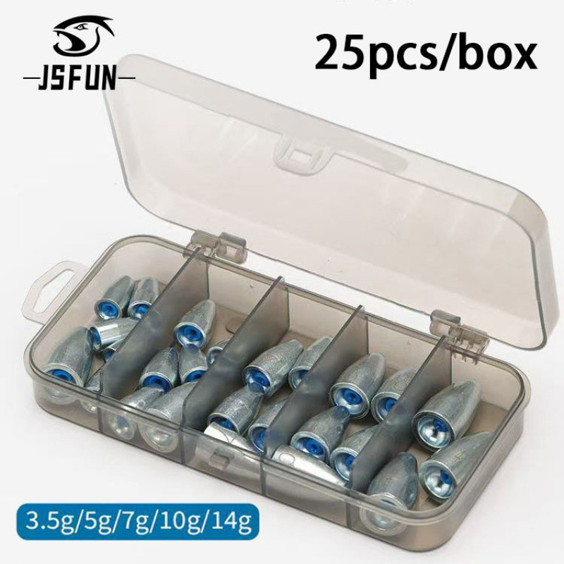 [จัดส่งในพื้นที่] ชุดอุปกรณ์เสริมตกปลา 1 ซองบรรจุ 25pcs ตะขอหมุน ตะกั่วจม 3.5g-14g ตะกั่วตกปลา