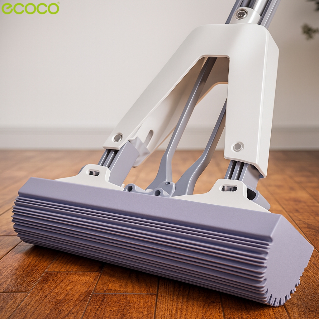 Ecoco ไม้ถูพื้นฟองน้ำ ไม้ม็อบแบบรีดน้ำ ไม้ถูพื้นเปียกและแห้ง หัวฟองน้ำ ซับน้ำได้ดี เเข็งเเรง ทนทาน