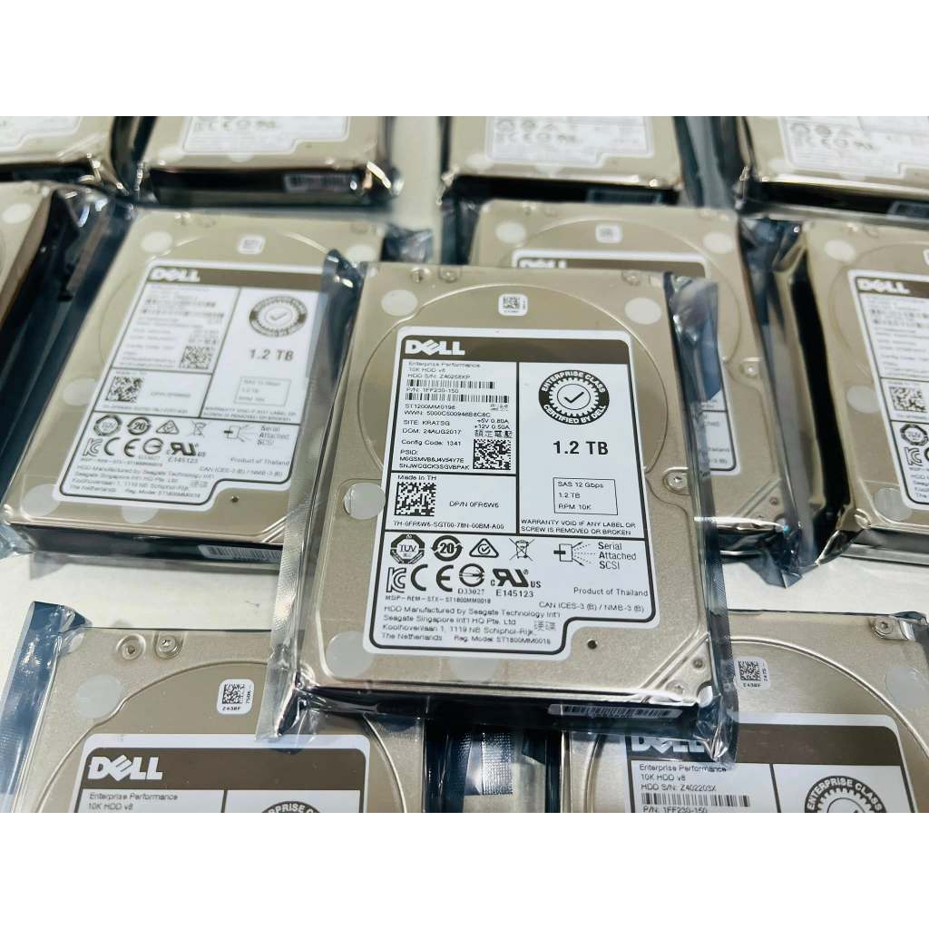 HDD SAS 1.2TB 10K 12Gbps Dell Enterprise 0FR6W6 ฮาร์ดดิสเซิร์ฟเวอร์เดลมือสองพร้อมใช้งาน