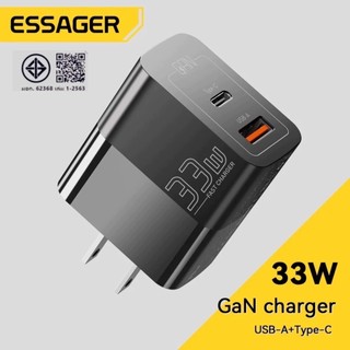 Essager ที่ชาร์จ USB C 33W GaN Type C PD ชาร์จเร็ว สําหรับ iP 14 13 12 11 Pro Max XS 8 P iPd Pro Air Mini B05