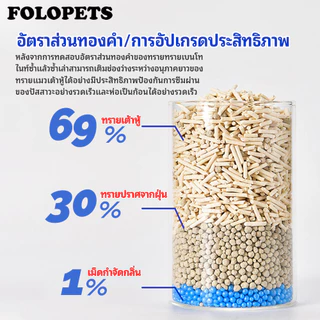 FOLOPETS ทรายแมวเต้าหู้ 7 ลิตร 14 ลิตร ทรายแมว ผสมทรายแมวเต้าหู้ ทรายเต้าหู้ ชักโครกแบบล้างได้ ดับกลิ่นได้