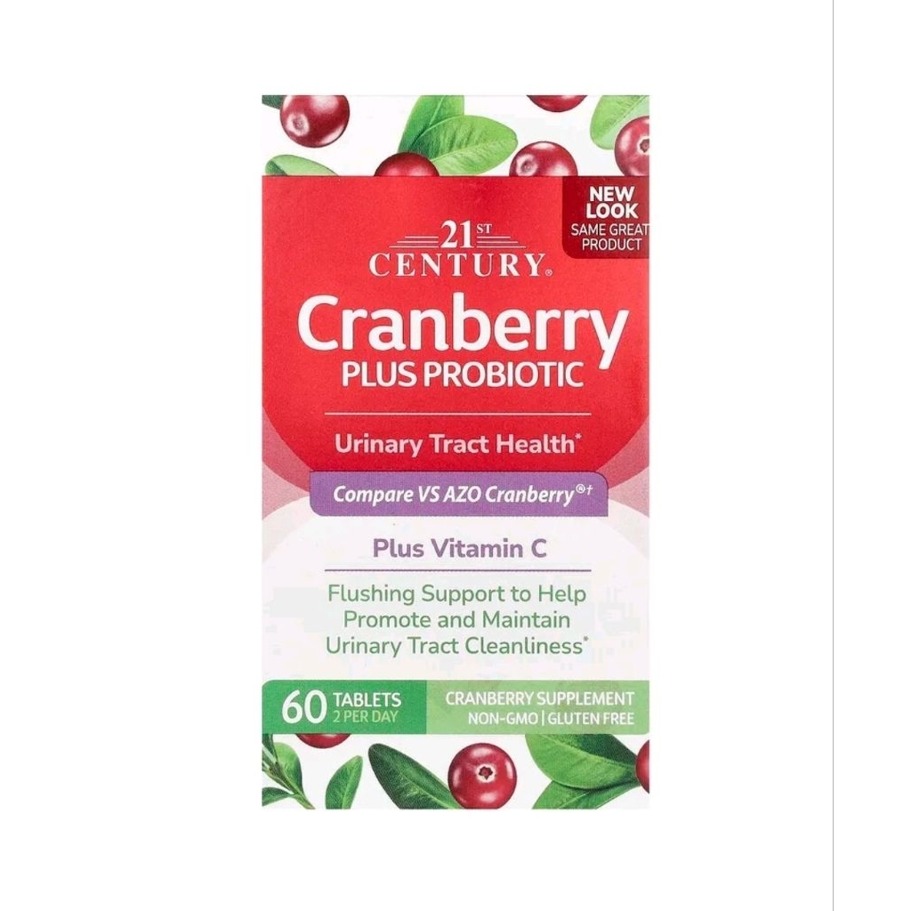 21st Century Cranberry Plus Probiotic แครนเบอร์รี่พลัสโพรไบโอติก บรรจุ 60 เม็ด
