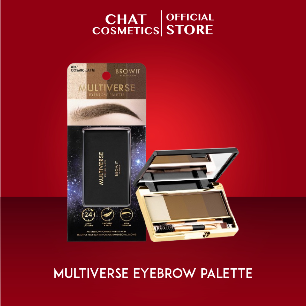 บราวอิท บาย น้องฉัตร มัลติเวิร์ส อายบราว พาเลทเขียนคิ้วฝุ่นและไฮไลท์ Browit Multiverse Eyebrow Palette 1g. x 4 Colors