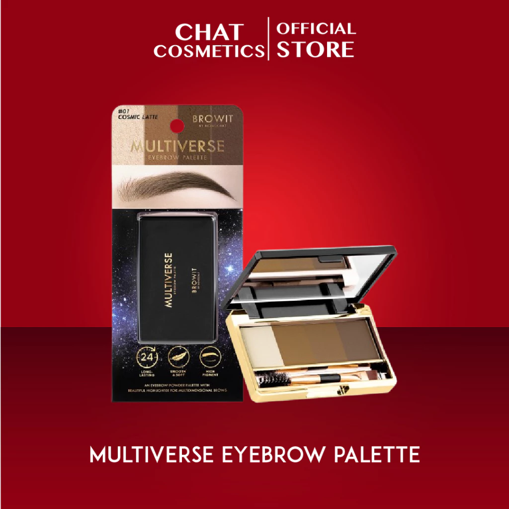 บราวอิท บาย น้องฉัตร มัลติเวิร์ส อายบราว พาเลทเขียนคิ้วฝุ่นและไฮไลท์ Browit Multiverse Eyebrow Palette 1g. x 4 Colors