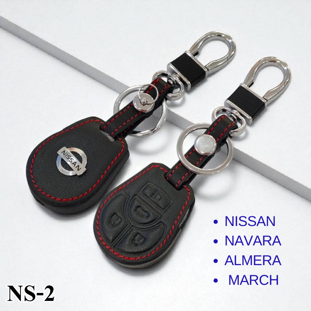 ซองหนังกุญแจรถยนต์ ปลอกหุ้มพวงกุญแจ รุ่น NISSAN MARC ALMERA NAVARA ด้านหลังมีโลโก้