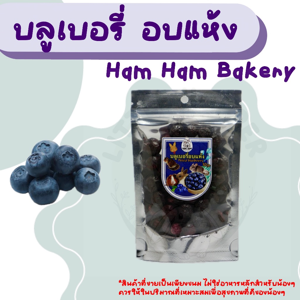 [Ham Ham Bakery] บลูเบอรี่อบแห้ง ขนมสำหรับกระต่าย ชินชิล่า หนูแฮมสเตอร์ ชูการ์