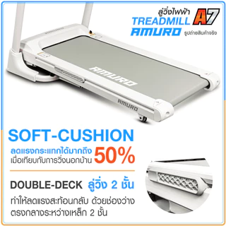 [PRE-ORDER 30 วัน] ลู่วิ่งไฟฟ้า AMURO รุ่น A7 สไตล์มินิม มีระบบ Air Cushion 2 จุด รองรับ Bluetooth และ Zwift