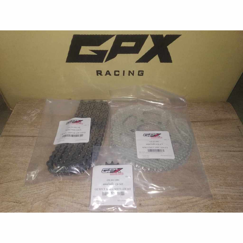 ชุดโซ่สเตอร์ หน้า-หลัง GPX Demon GR 200 R รุ่น 2 วาล์ว สินค้าใหม่ ของแท้ศูนย์ครับ