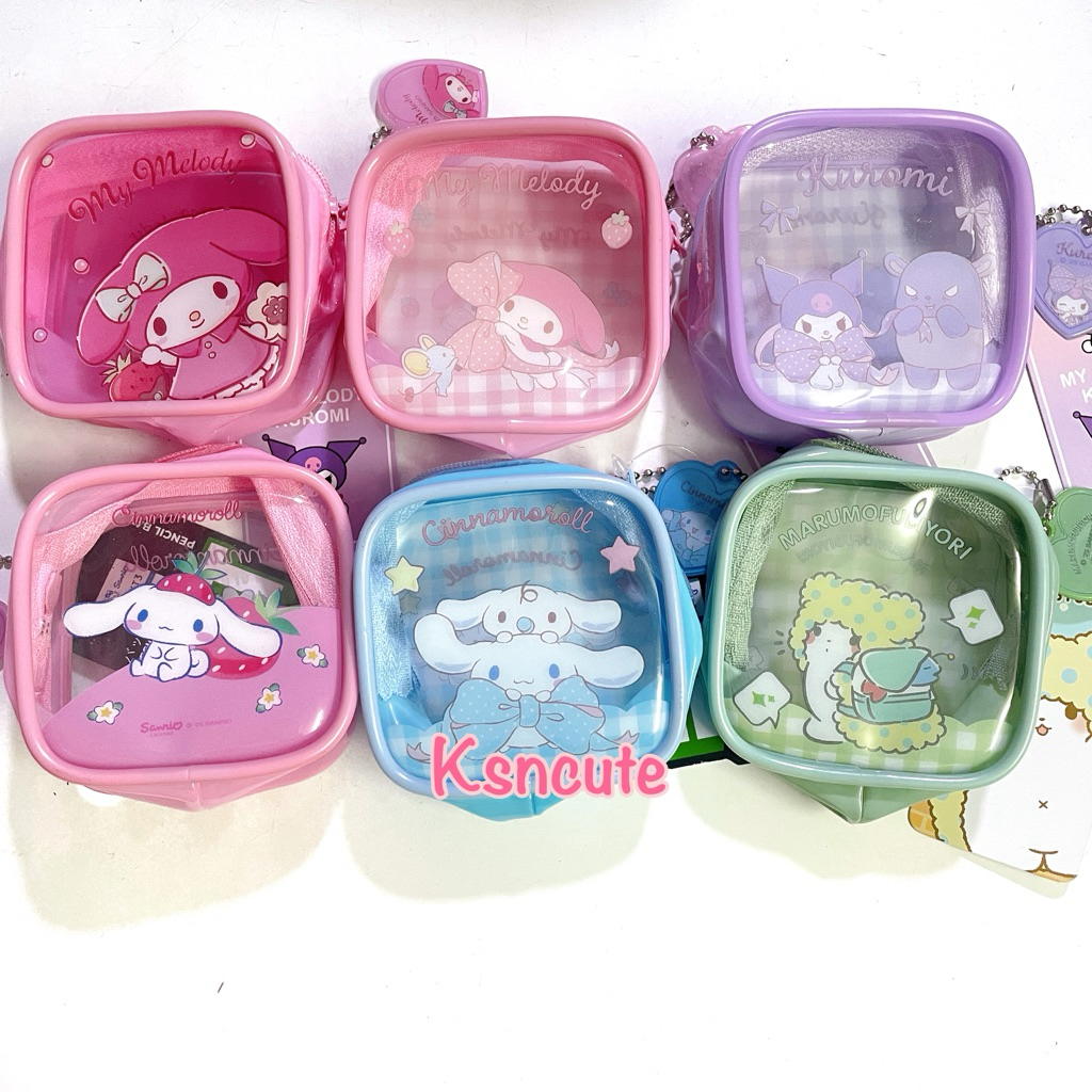 กระเป๋าตังค์ ลาย sanrio ลายน่ารัก ทรงสี่เหลี่ยม และวงกลม