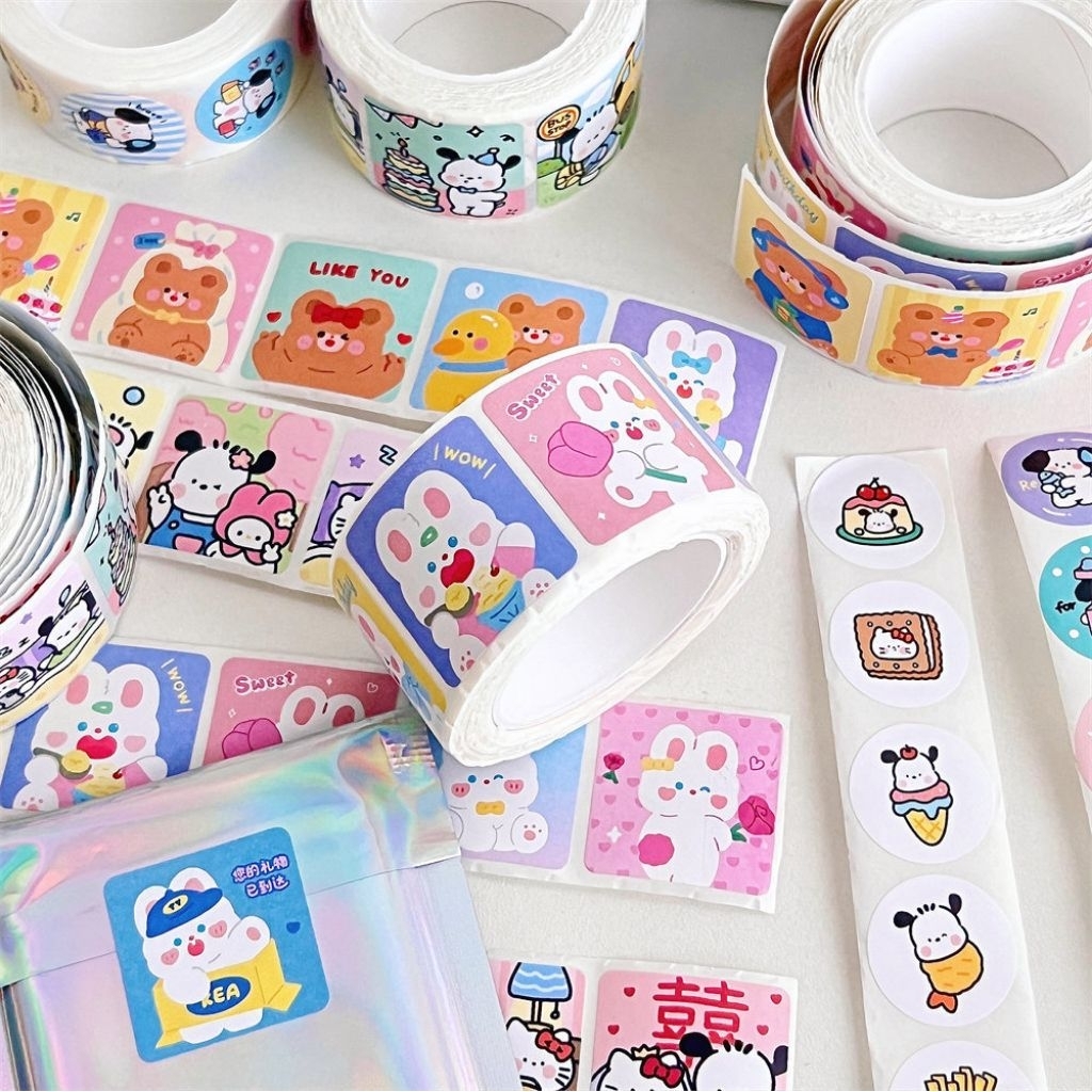 สติ๊กเกอร์ตกแต่งลายการ์ตูน มินิมอล socute น่ารักมาก 300ดวง/ม้วน