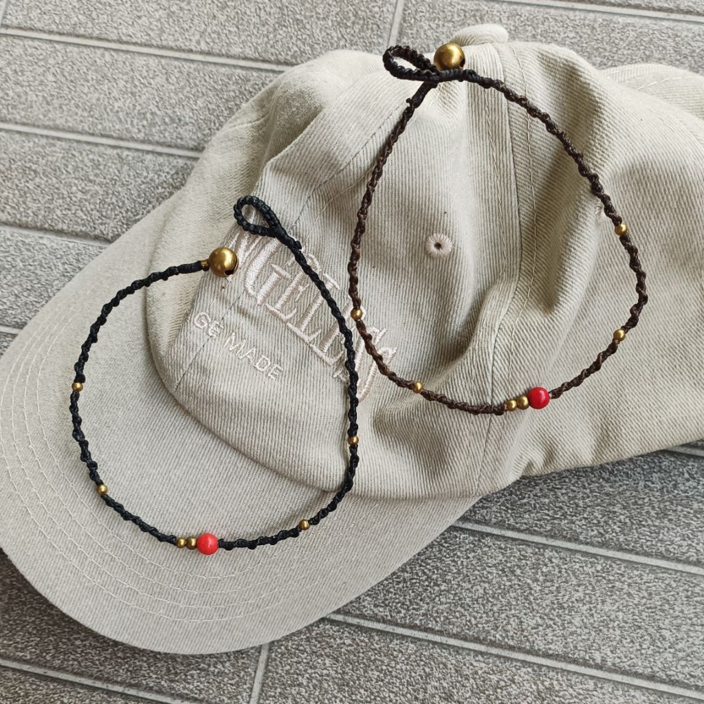 กำไลข้อเท้ามินิมอล หินแดง