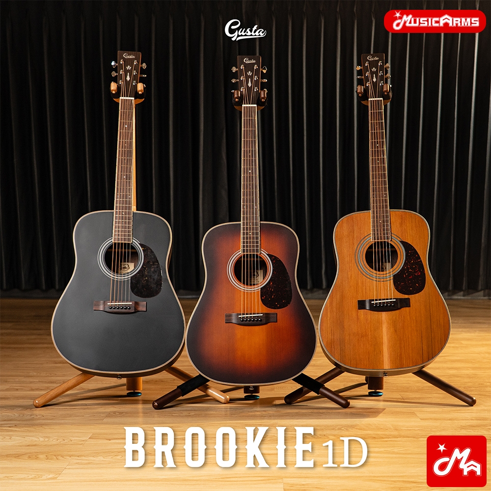 Gusta Brookie 1D กีตาร์โปร่ง Acoustic Guitar Music Arms