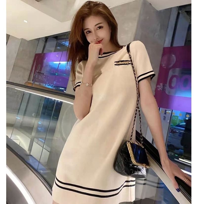 SHOP_MKL🌿เดรสเเฟชั่นใหม่ สไตล์เกาหลี เดรสเเขนสั้น คอกลม เเฟชั่นผู้หญิงมาใหม่#3175 - รูปที่ 4