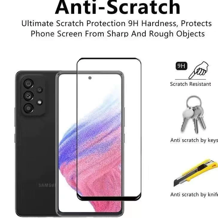 ฟิล์มกระจกนิรภัย สำหรับSamsung A23 A52 A52S A53 A73 A72 A03S A02S A12 A02 M02 M12 A11 M11 A42 A13 4G A32 4G A33 9Dเต็มจอ