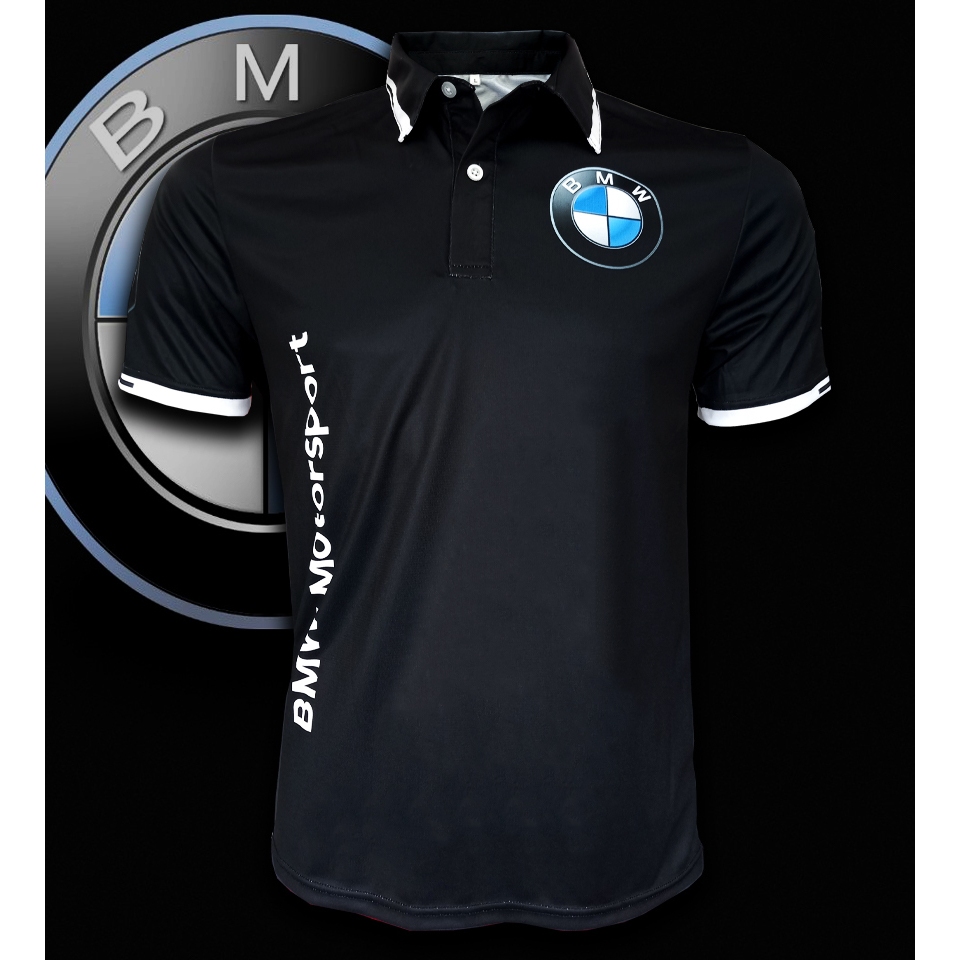 เสื้อโปโล Polo BMW เสื้อโปโล บีเอ็มดับเบิ้ลยู #FM0014 พิมพ์ลายทั้งตัว ไซส์ S-3XL