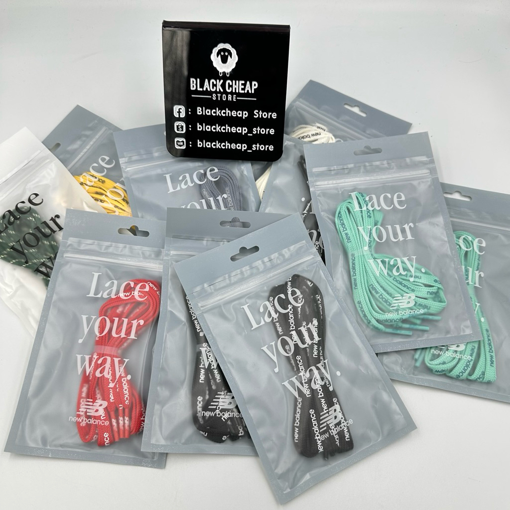 พร้อมส่ง (ของแท้ 100%) เชือกรองเท้า New Balance Lace your way มีหลายสี (1 ซองมี 2 เส้น)