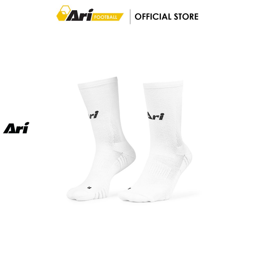 ARI LIGHTWEIGHT CREW SOCKS - WHITE (AHW1525-02) ถุงเท้าสั้น อาริ LIGHTWEIGHT สีขาว