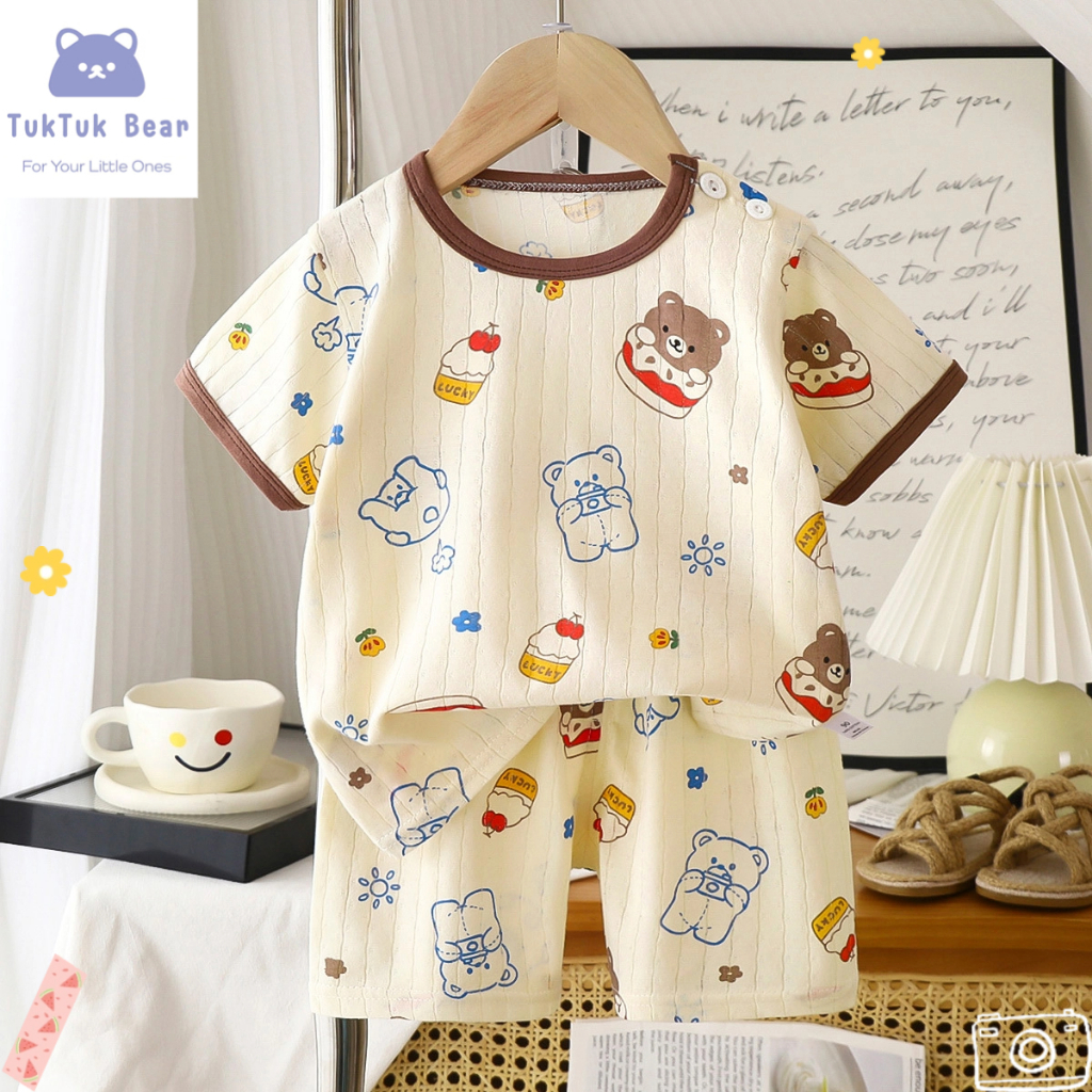 ชุดลำลองเด็ก ชุดเซตเด็ก ลายการ์ตูน ผ้าฝ้ายคอตตอน 100%  ผ้านุ่มใส่สบาย ระบายอากาศดี พร้อมส่ง