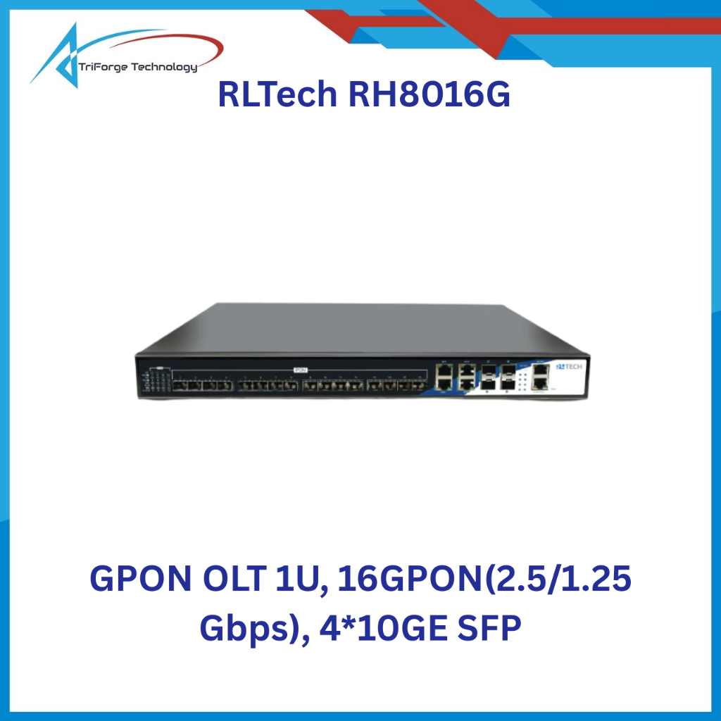 RLTech RH8016G GPON OLT 1U, 16GPON(2.5/1.25 Gbps), 4*10GE SFP