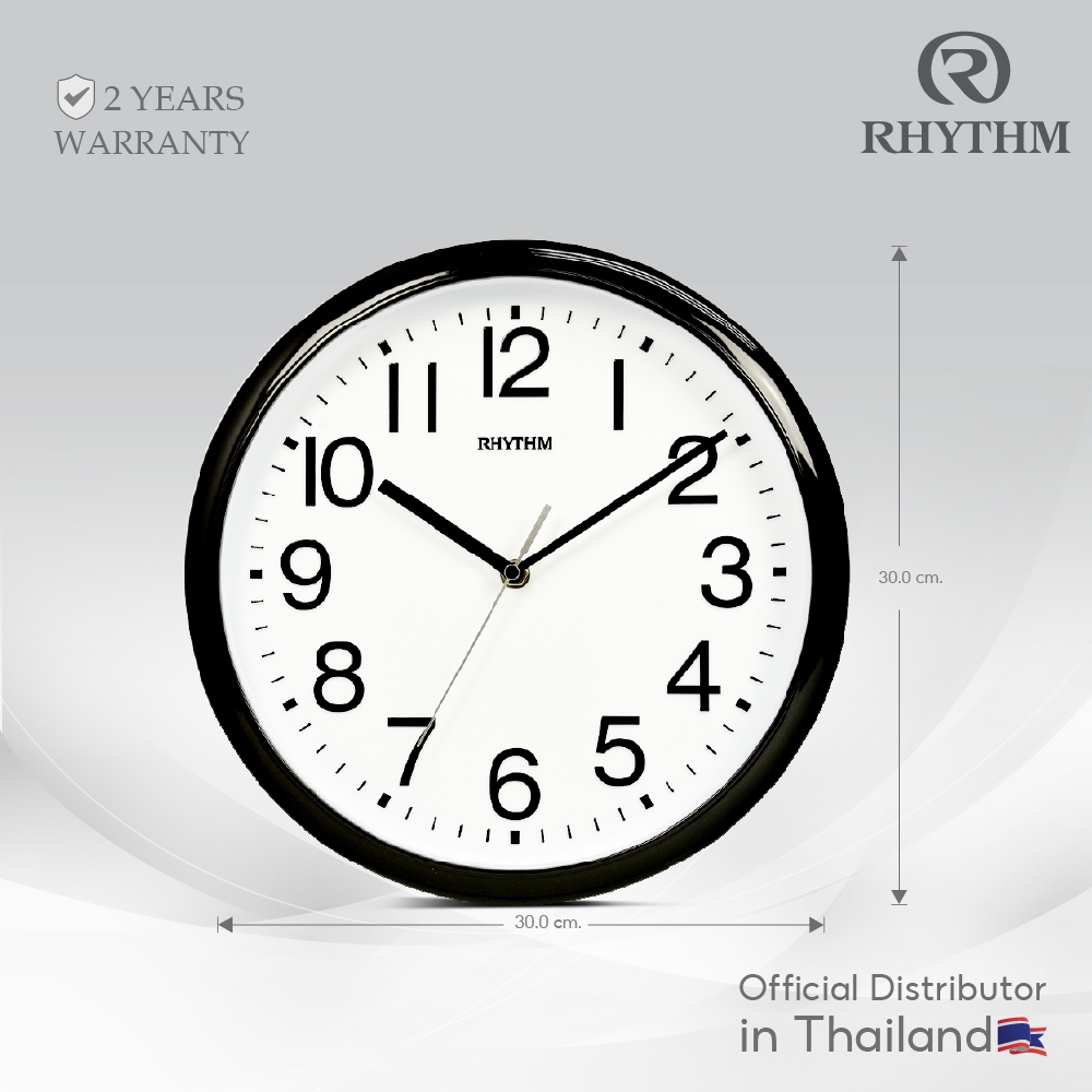 นาฬิกาแขวนผนัง RHYTHM นาฬิกาติดผนัง minaml นาฬิกาตกแต่งบ้านมินิมอล ขนาด 30 ซม.-CMG579NR