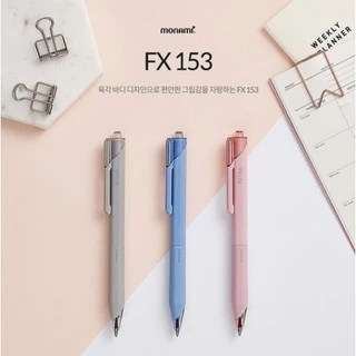Monami ปากกาลูกลื่น แบบกด รุ่น FX153 ขนาด 0.5 มม., 0.7 มม., 1.0 มม. หมึกน้ำเงิน, แดง, ดำ เปลี่ยนไส้ได้ (ราคาต่อ 1 ด้าม)