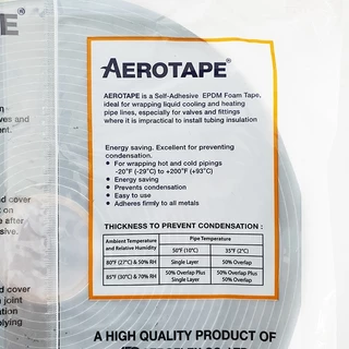 AEROTAPE แอร์โรเทป เทปโฟมดำ เทปกาวดำ พันท่อ ฉนวนมีเทปกาวในตัว เต็มม้วน 9.1 เมตร/และ ตัดแบ่งขาย เมตร