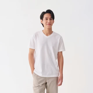 เสื้อไม่ร้อน คอวี Mynds รุ่น Regular Smart T-Shirt ผ้า Dry Tech ที่สุดแห่งความใส่สบาย ระบายอากาศดี Unisex สีขาว