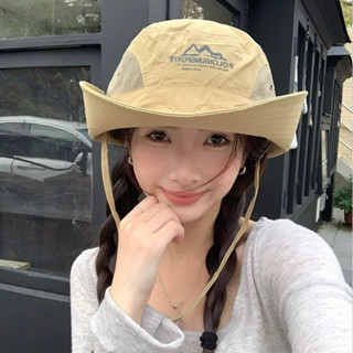 (พร้อมส่งไทย) หมวกบักเก็ตเดินป่า ผ้าใบกันน้ำ ภูเขา  มีสายรัด…