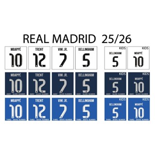 REAL MADRID 25-26 เฟล็กซ์รีดเสื้อ เบอร์รีดเสื้อ ชื่อพร้อมเบอ…