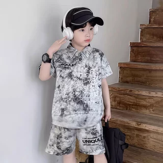 PRINCESS KESLI ชุดเสื้อโปโลเด็ก เสื้อแขนสั้น และกางเกงขาสั้น สไตล์เกาหลี เด็กชาย 2-14 ปี