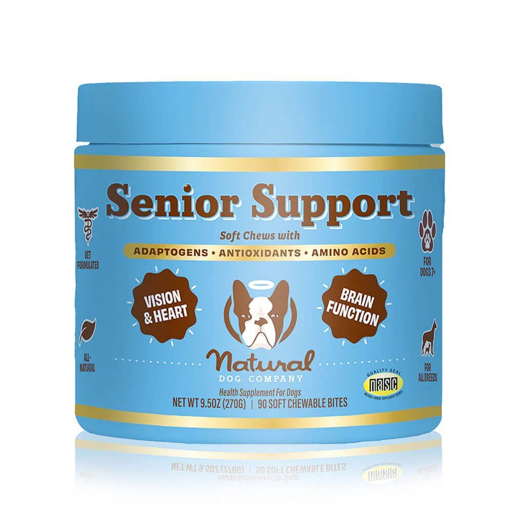 Senior Support Chew วิตามินบำรุงสุนัขสูงวัย 7+ | โอเมก้า ลูทีน บำรุงสมอง หัวใจ สายตา สุขภาพครบถ้วน | Natural Dog Company